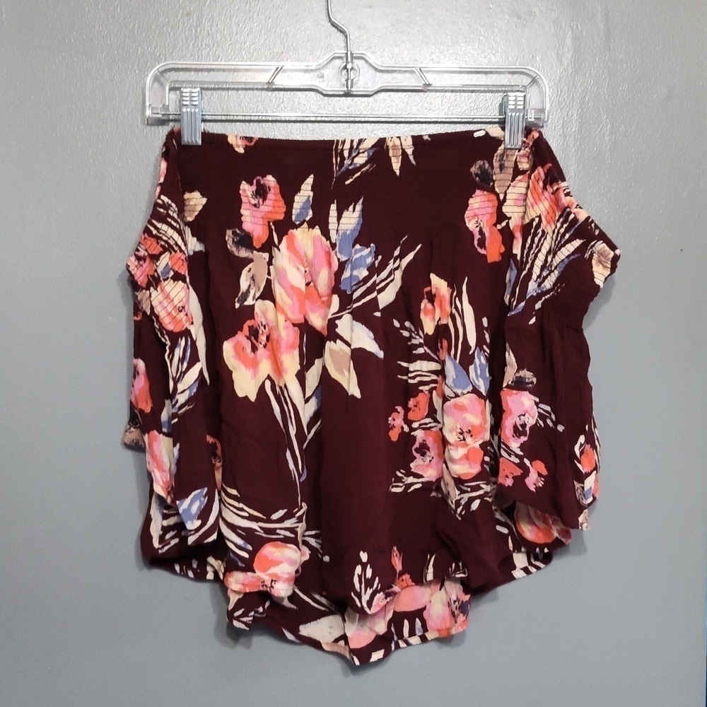 LADIES BILLABONG STRAPLESS FLORAL TOP off shoulders size medium